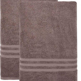 Set of Two Brown Turkish Cotton 35" X 66" Bath Sheet - HomeRoots - Flyclothing LLC