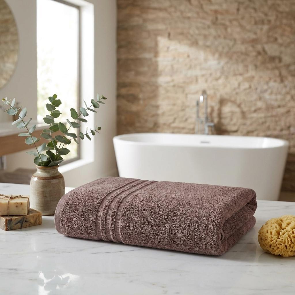 Set of Two Brown Turkish Cotton 35" X 66" Bath Sheet - HomeRoots - Flyclothing LLC