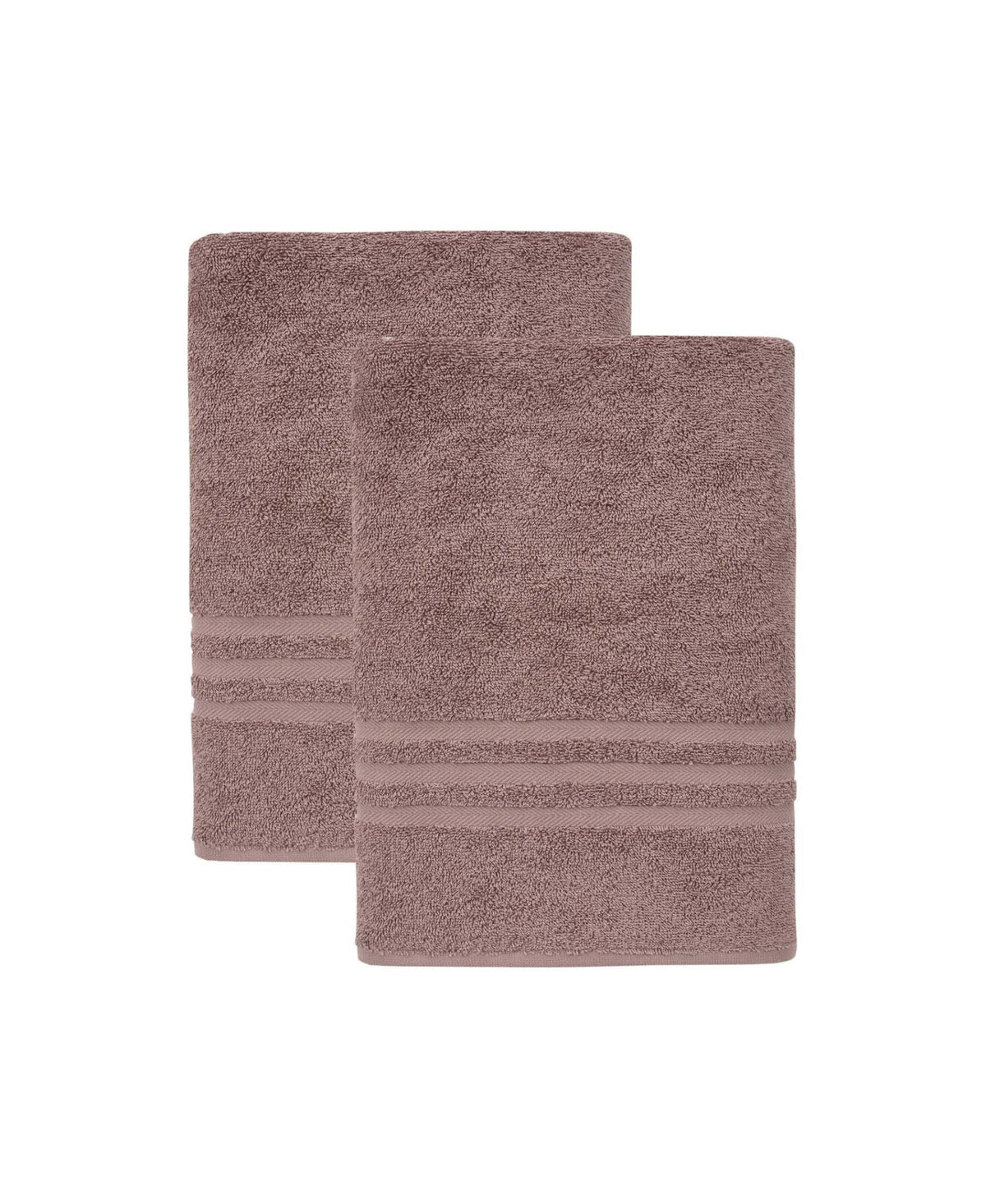 Set of Two Brown Turkish Cotton 27" X 54" Bath Towels - HomeRoots - Flyclothing LLC
