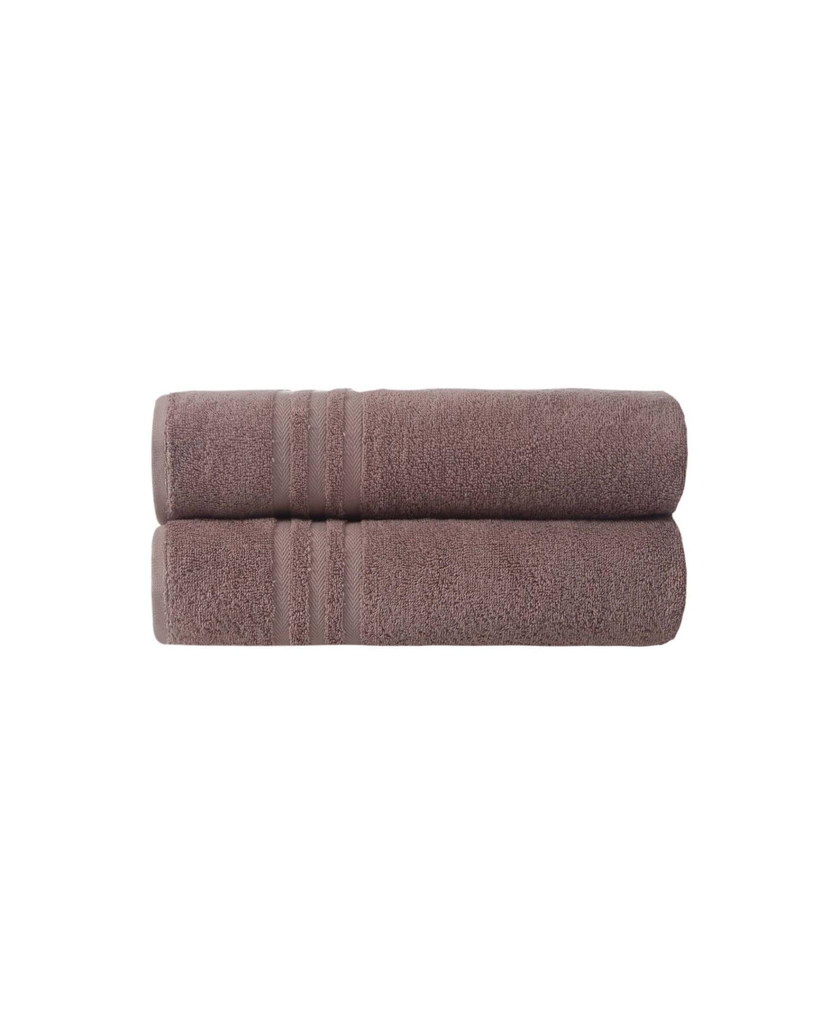 Set of Two Brown Turkish Cotton 27" X 54" Bath Towels - HomeRoots - Flyclothing LLC