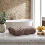 Set of Two Brown Turkish Cotton 27" X 54" Bath Towels - HomeRoots - Flyclothing LLC