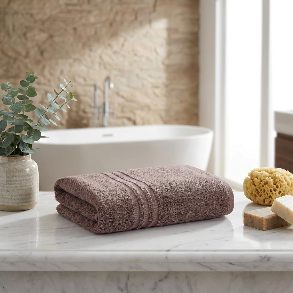 Set of Two Brown Turkish Cotton 27" X 54" Bath Towels - HomeRoots - Flyclothing LLC