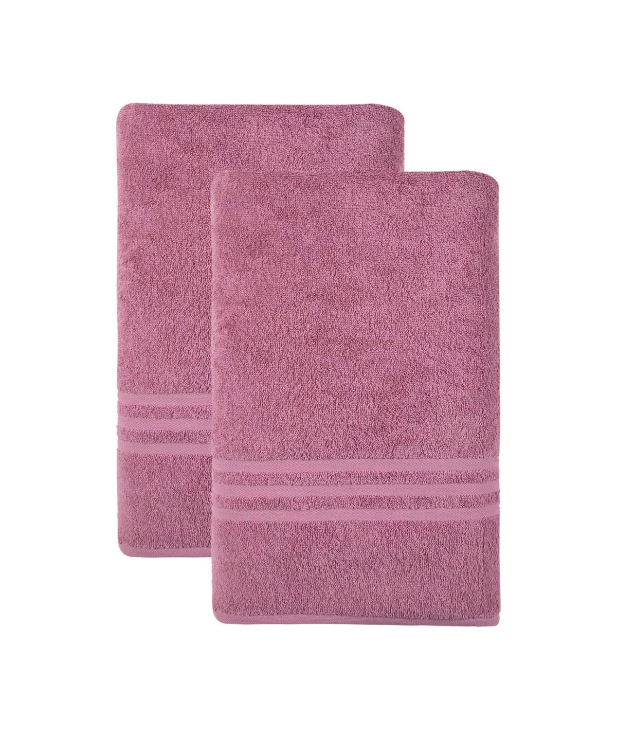 Set of Two Pink Turkish Cotton 35" X 66" Bath Sheet - HomeRoots - Flyclothing LLC