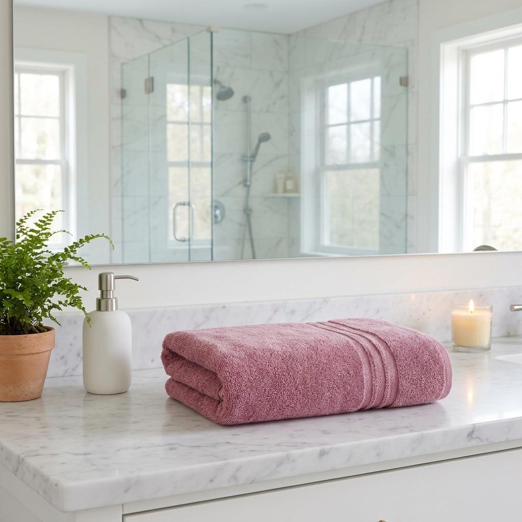 Set of Two Pink Turkish Cotton 35" X 66" Bath Sheet - HomeRoots - Flyclothing LLC