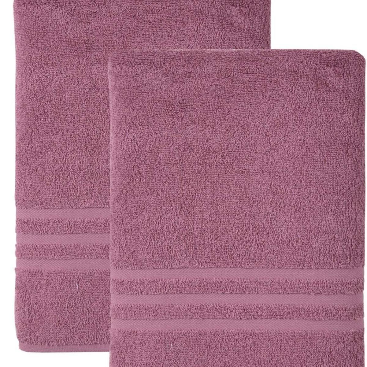 Set of Two Pink Turkish Cotton 27" X 54" Bath Towels - HomeRoots - Flyclothing LLC