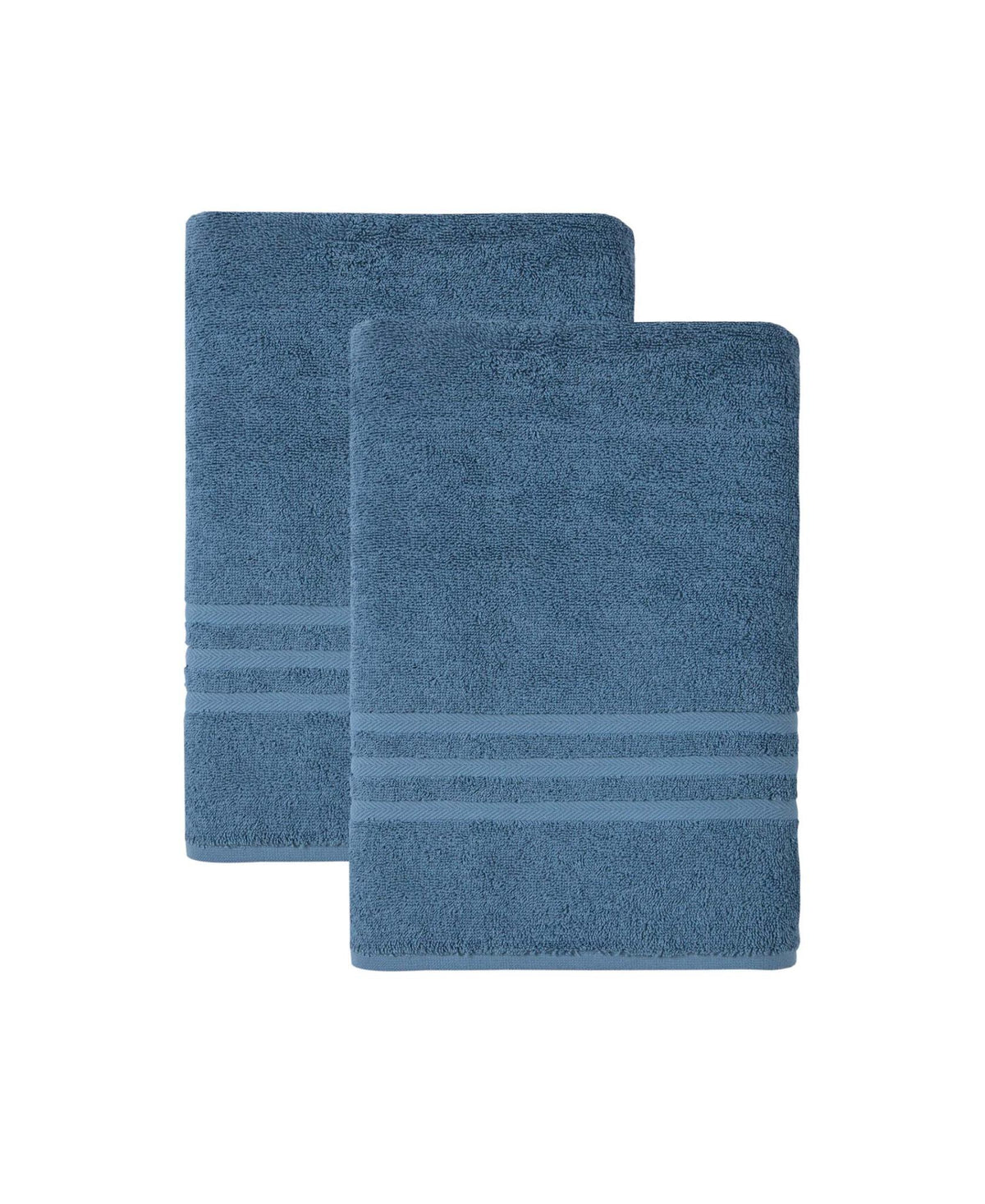 Set of Two Aqua Turkish Cotton 27" X 54" Bath Towels - HomeRoots - Flyclothing LLC