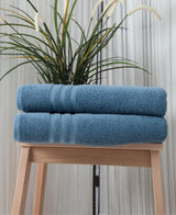 Set of Two Aqua Turkish Cotton 27" X 54" Bath Towels - HomeRoots - Flyclothing LLC