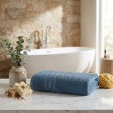 Set of Two Aqua Turkish Cotton 27" X 54" Bath Towels - HomeRoots - Flyclothing LLC
