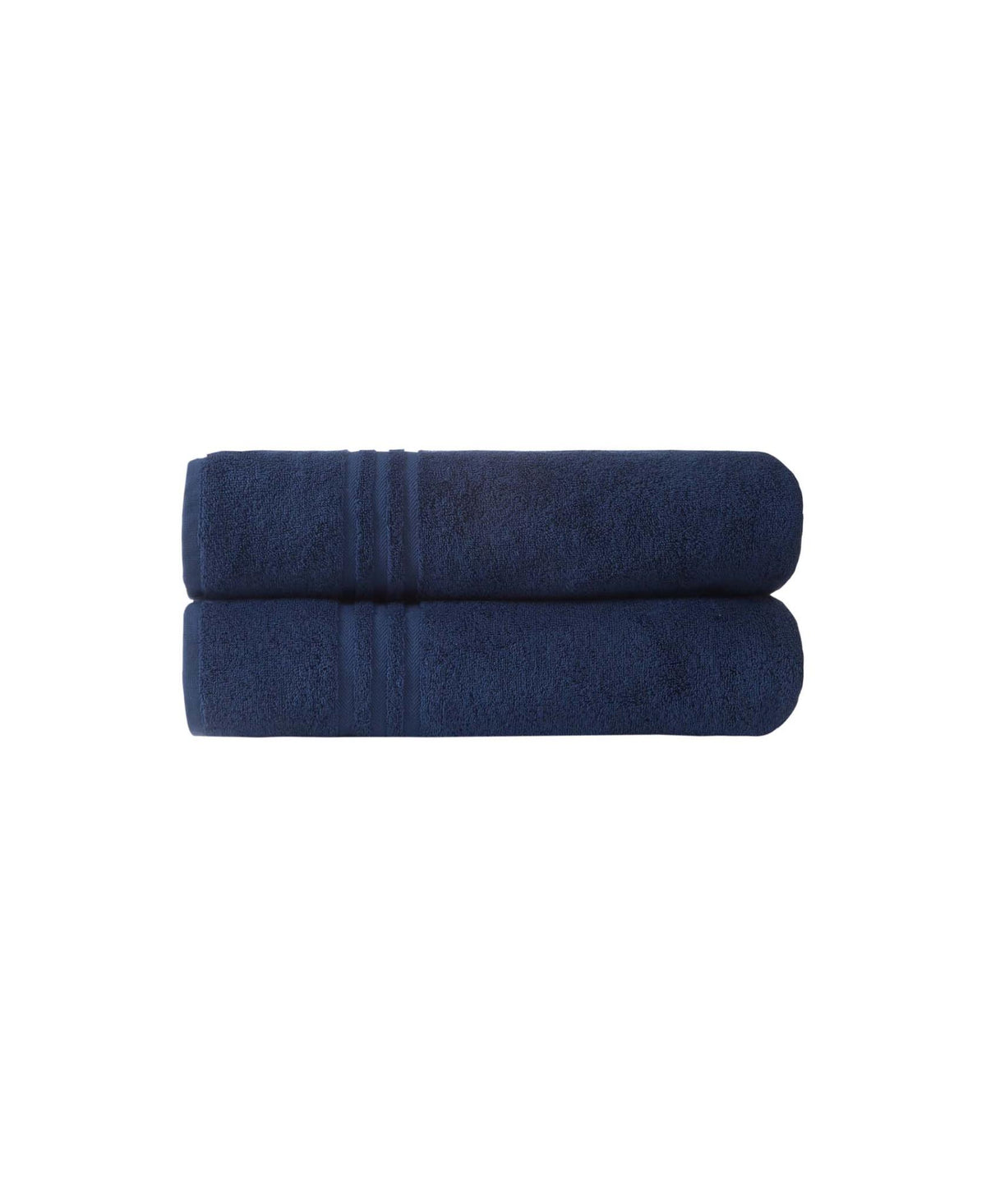 Set of Two Navy Blue Turkish Cotton 35" X 66" Bath Sheet - HomeRoots - Flyclothing LLC