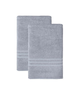 Set of Two Light Gray Turkish Cotton 35" X 66" Bath Sheet - HomeRoots - Flyclothing LLC