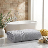 Set of Two Light Gray Turkish Cotton 35" X 66" Bath Sheet - HomeRoots - Flyclothing LLC