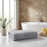 Set of Two Light Gray Turkish Cotton 27" X 54" Bath Towels - HomeRoots - Flyclothing LLC