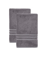 Set of Two Dark Gray Turkish Cotton 35" X 66" Bath Sheet - HomeRoots - Flyclothing LLC