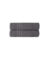 Set of Two Dark Gray Turkish Cotton 35" X 66" Bath Sheet - HomeRoots - Flyclothing LLC
