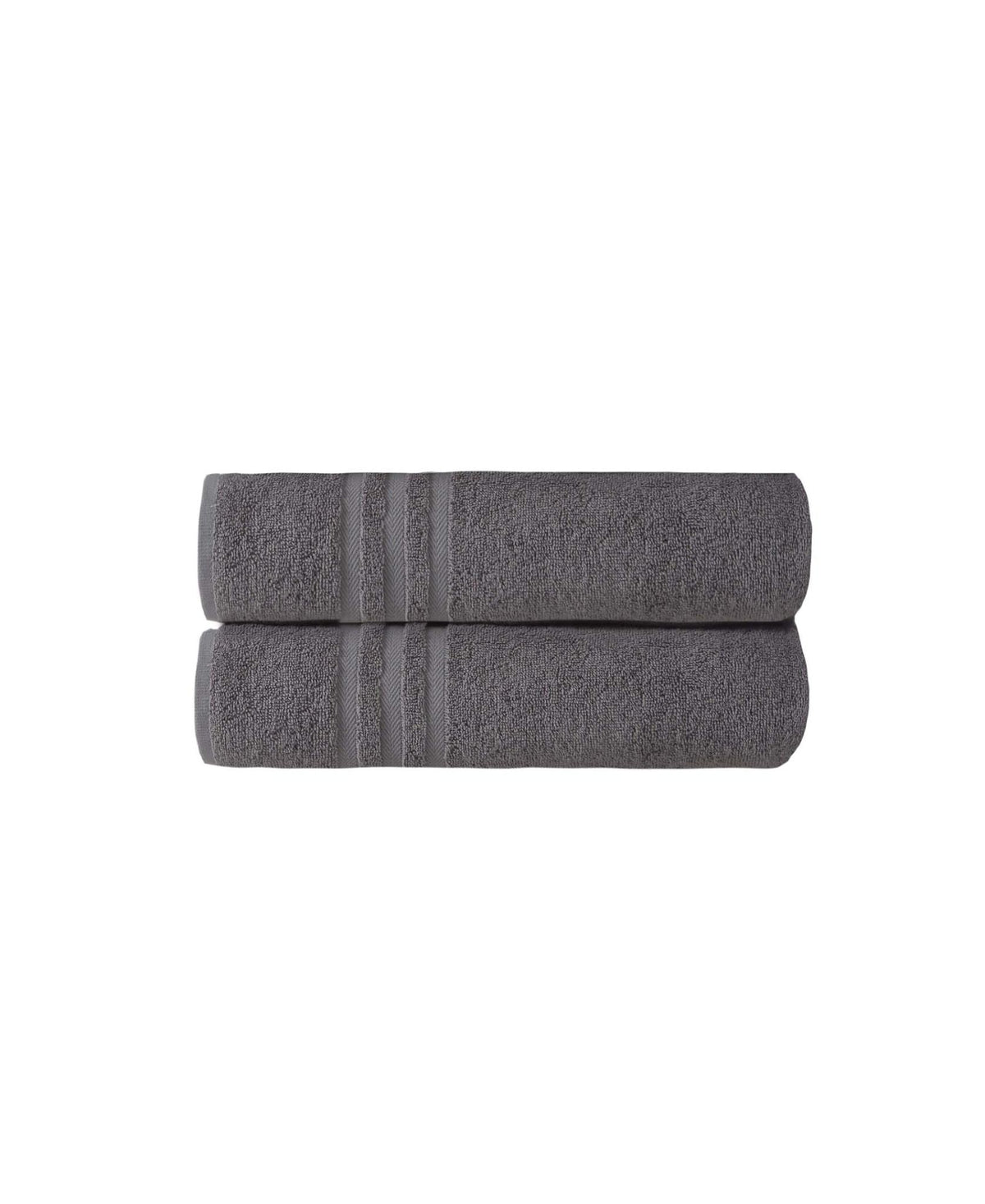 Set of Two Dark Gray Turkish Cotton 35" X 66" Bath Sheet - HomeRoots - Flyclothing LLC