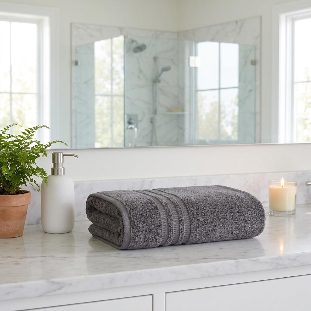 Set of Two Dark Gray Turkish Cotton 35" X 66" Bath Sheet - HomeRoots - Flyclothing LLC