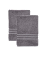 Set of Two Dark Gray Turkish Cotton 27" X 54" Bath Towels - HomeRoots - Flyclothing LLC