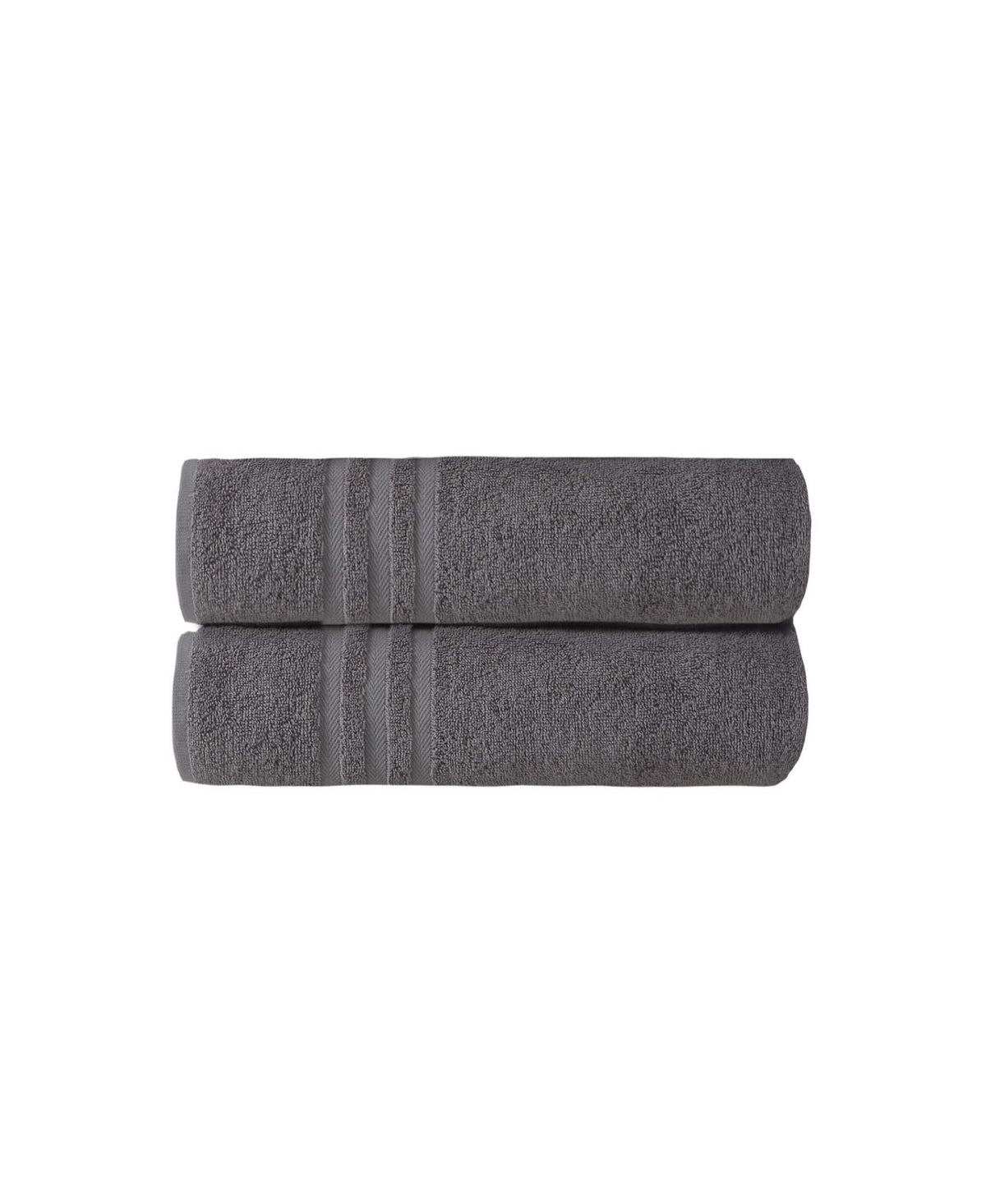 Set of Two Dark Gray Turkish Cotton 27" X 54" Bath Towels - HomeRoots - Flyclothing LLC