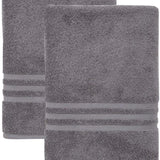 Set of Two Dark Gray Turkish Cotton 27" X 54" Bath Towels - HomeRoots - Flyclothing LLC