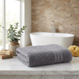 Set of Two Dark Gray Turkish Cotton 27" X 54" Bath Towels - HomeRoots - Flyclothing LLC