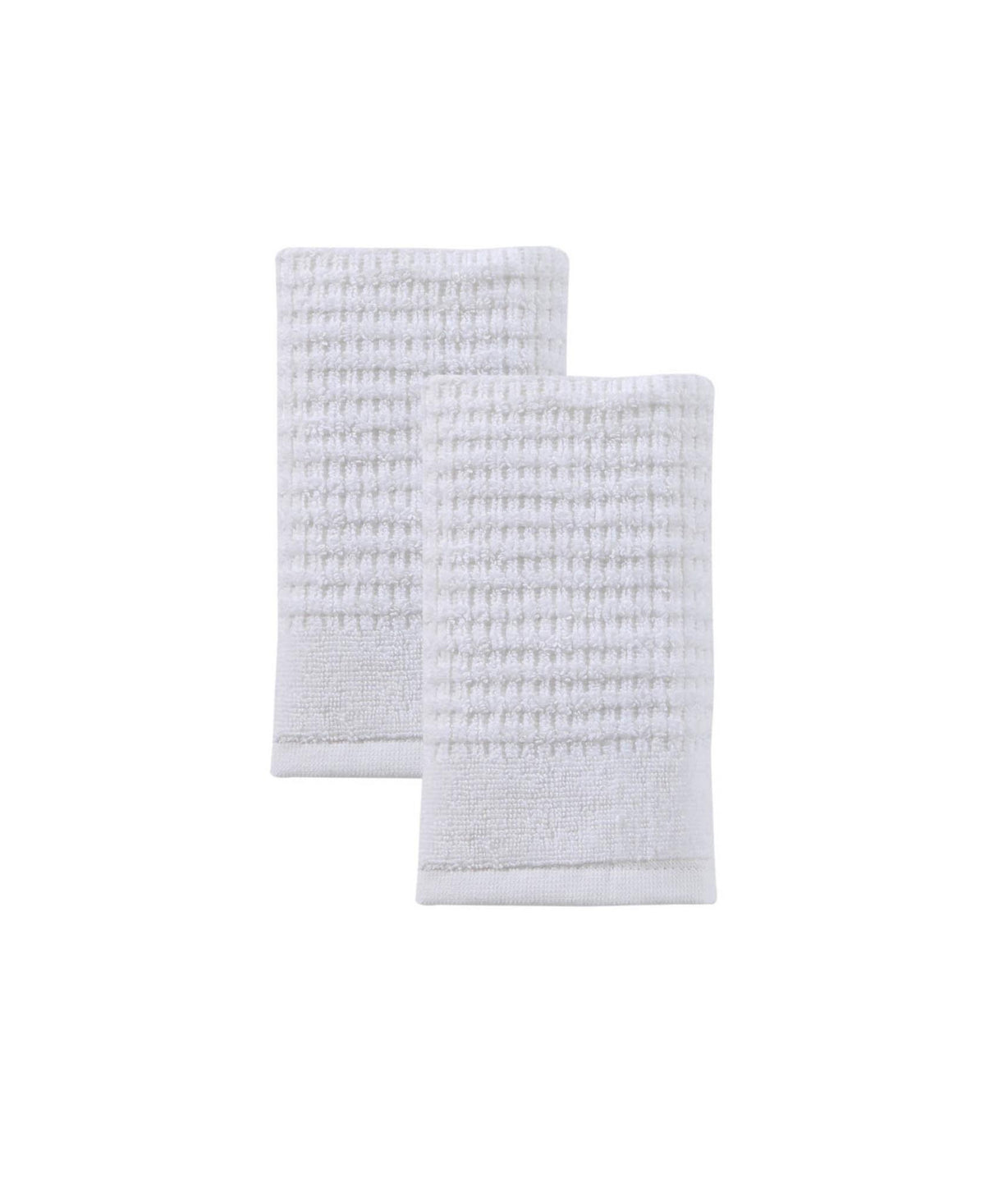 Set of Two White Polka Dots Turkish Cotton 16" X 30" Hand Towels - HomeRoots - Flyclothing LLC