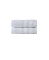 Set of Two White Polka Dots Turkish Cotton 16" X 30" Hand Towels - HomeRoots - Flyclothing LLC