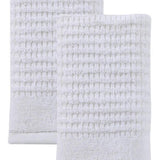 Set of Two White Polka Dots Turkish Cotton 16" X 30" Hand Towels - HomeRoots - Flyclothing LLC