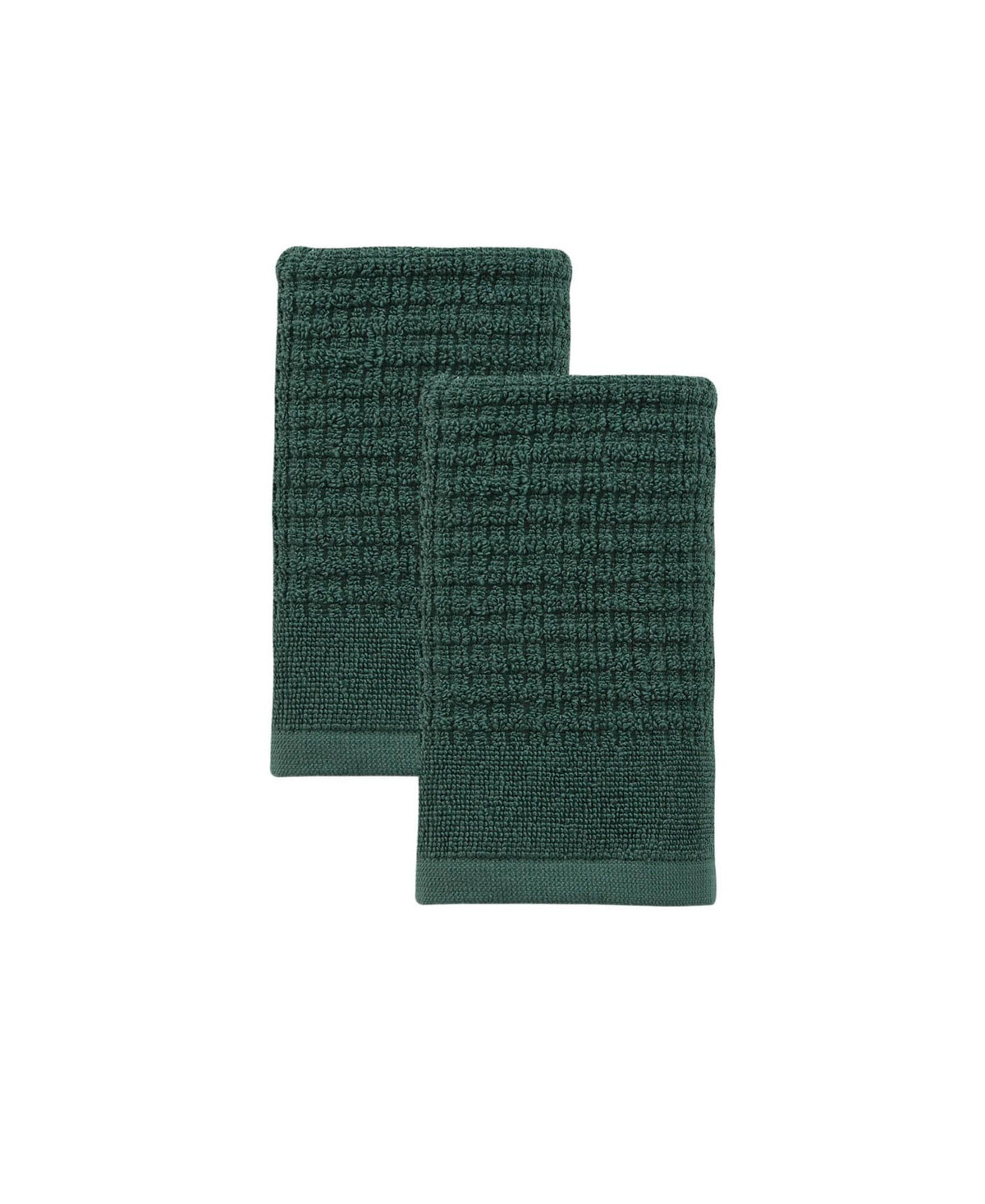 Set of Two Green Polka Dots Turkish Cotton 16" X 30" Hand Towels - HomeRoots - Flyclothing LLC