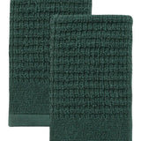 Set of Two Green Polka Dots Turkish Cotton 16" X 30" Hand Towels - HomeRoots - Flyclothing LLC