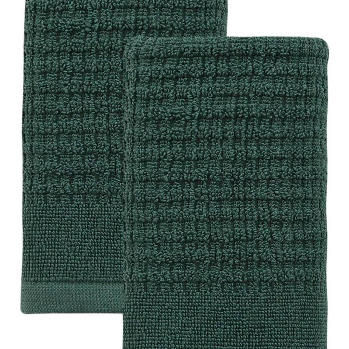 Set of Two Green Polka Dots Turkish Cotton 16" X 30" Hand Towels - HomeRoots - Flyclothing LLC