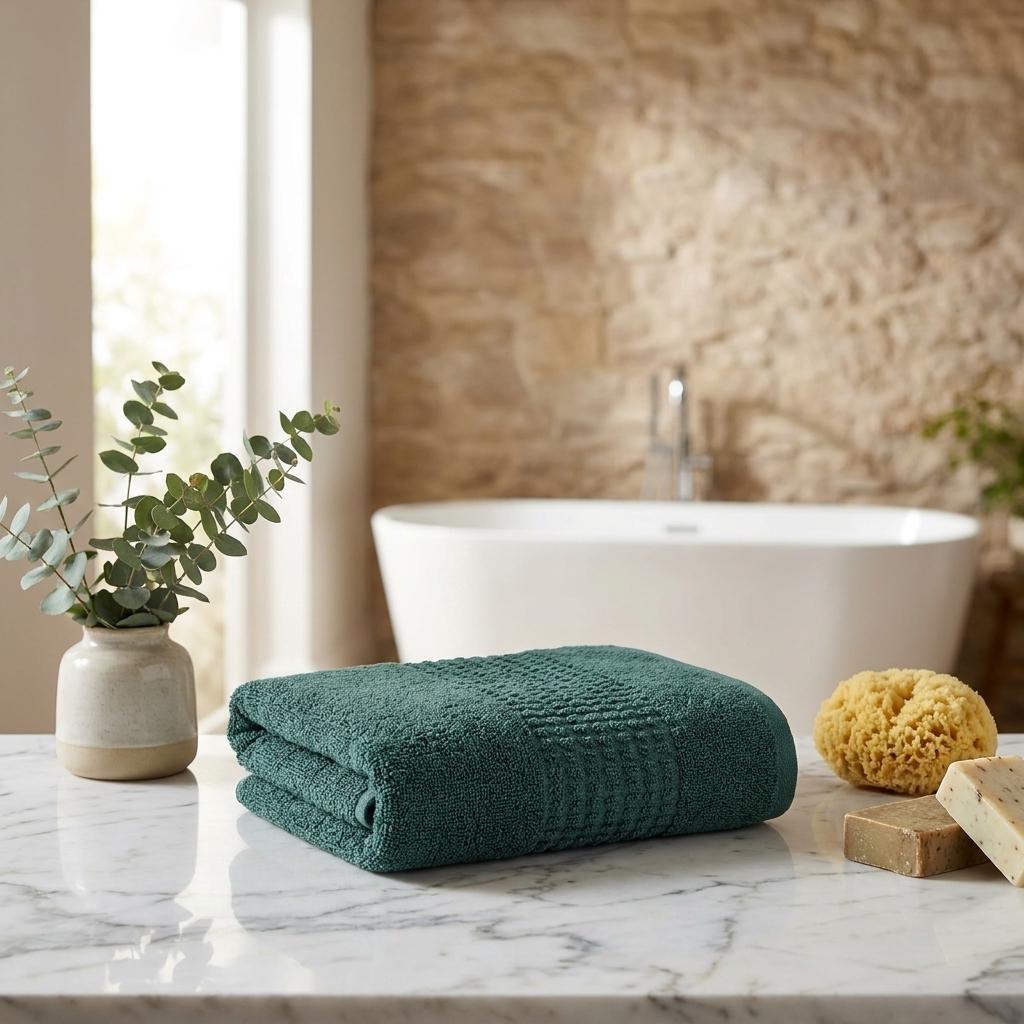 Set of Two Green Polka Dots Turkish Cotton 16" X 30" Hand Towels - HomeRoots - Flyclothing LLC