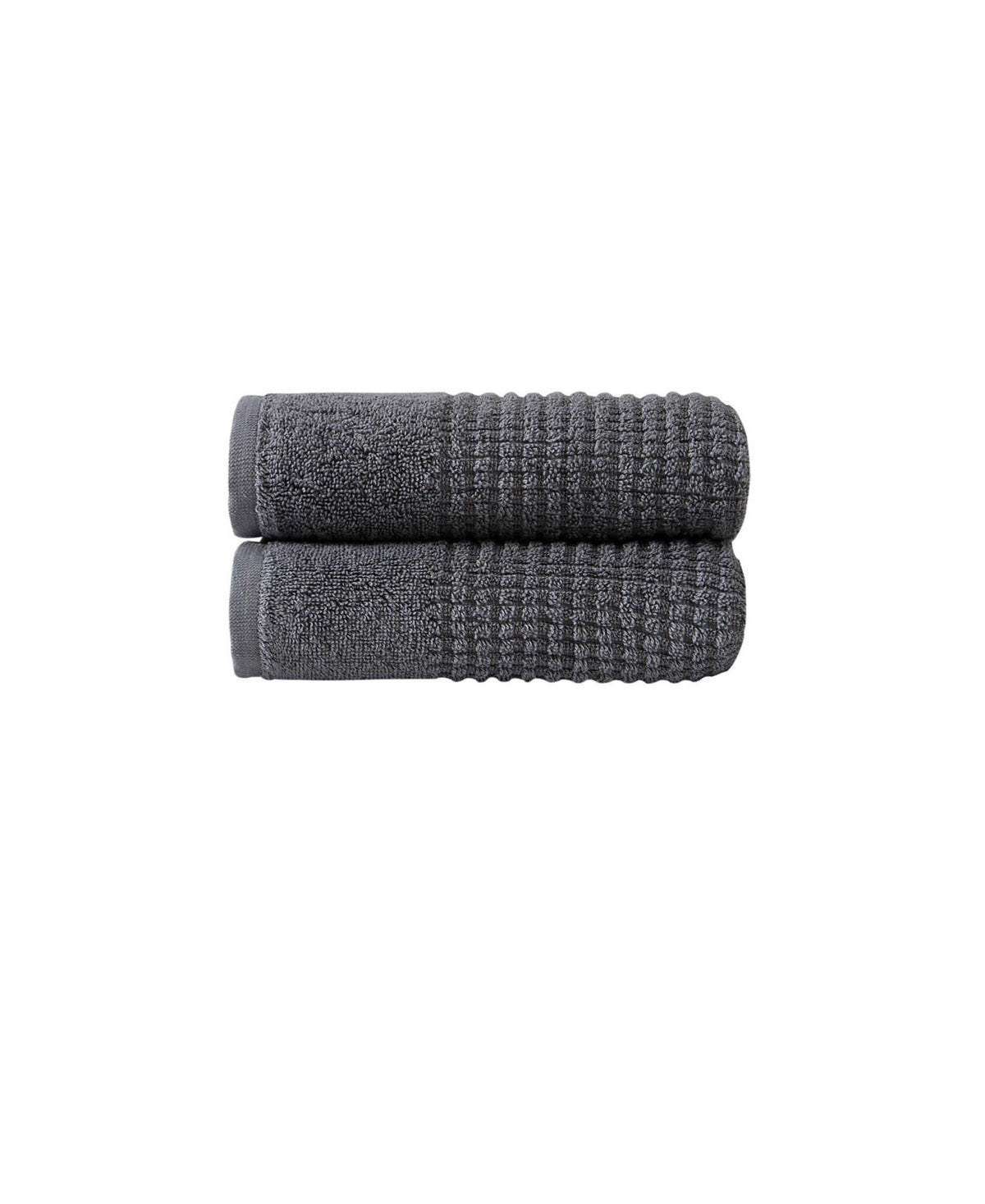 Set of Two Dark Gray Polka Dots Turkish Cotton 16" X 30" Hand Towels - HomeRoots - Flyclothing LLC