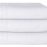 Set of Three White Greek Key Turkish Cotton 27" X 54" Bath Towels - HomeRoots - Flyclothing LLC