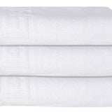Set of Three White Greek Key Turkish Cotton 27" X 54" Bath Towels - HomeRoots - Flyclothing LLC