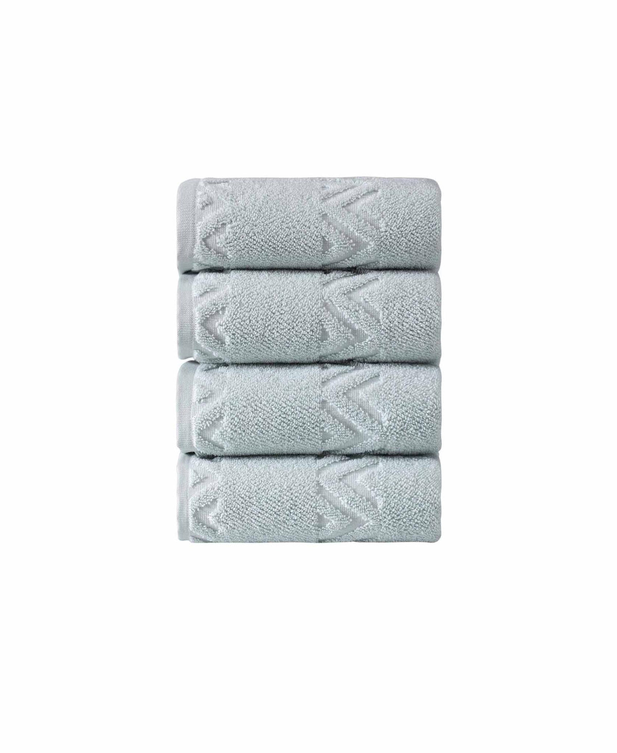 Set of Four Aqua Geometric Turkish Cotton 27" X 54" Hand Towels - HomeRoots - Flyclothing LLC