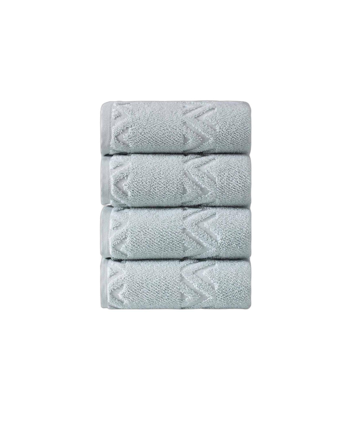 Set of Four Aqua Geometric Turkish Cotton 27" X 54" Hand Towels - HomeRoots - Flyclothing LLC