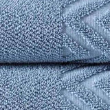 Set of Four Blue Geometric Turkish Cotton 27" X 54" Hand Towels - HomeRoots - Flyclothing LLC