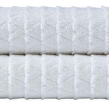 Set of Two White Geometric Turkish Cotton 27" X 54" Bath Towels - HomeRoots - Flyclothing LLC