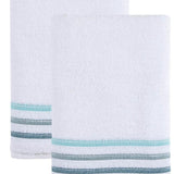 Set of Two White Turkish Cotton 27" X 54" Bath Towels - HomeRoots - Flyclothing LLC