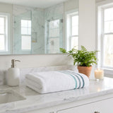 Set of Two White Turkish Cotton 27" X 54" Bath Towels - HomeRoots - Flyclothing LLC