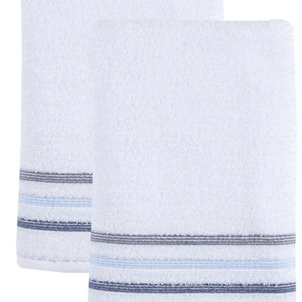 Set of Two White Turkish Cotton 27" X 54" Bath Towels - HomeRoots - Flyclothing LLC