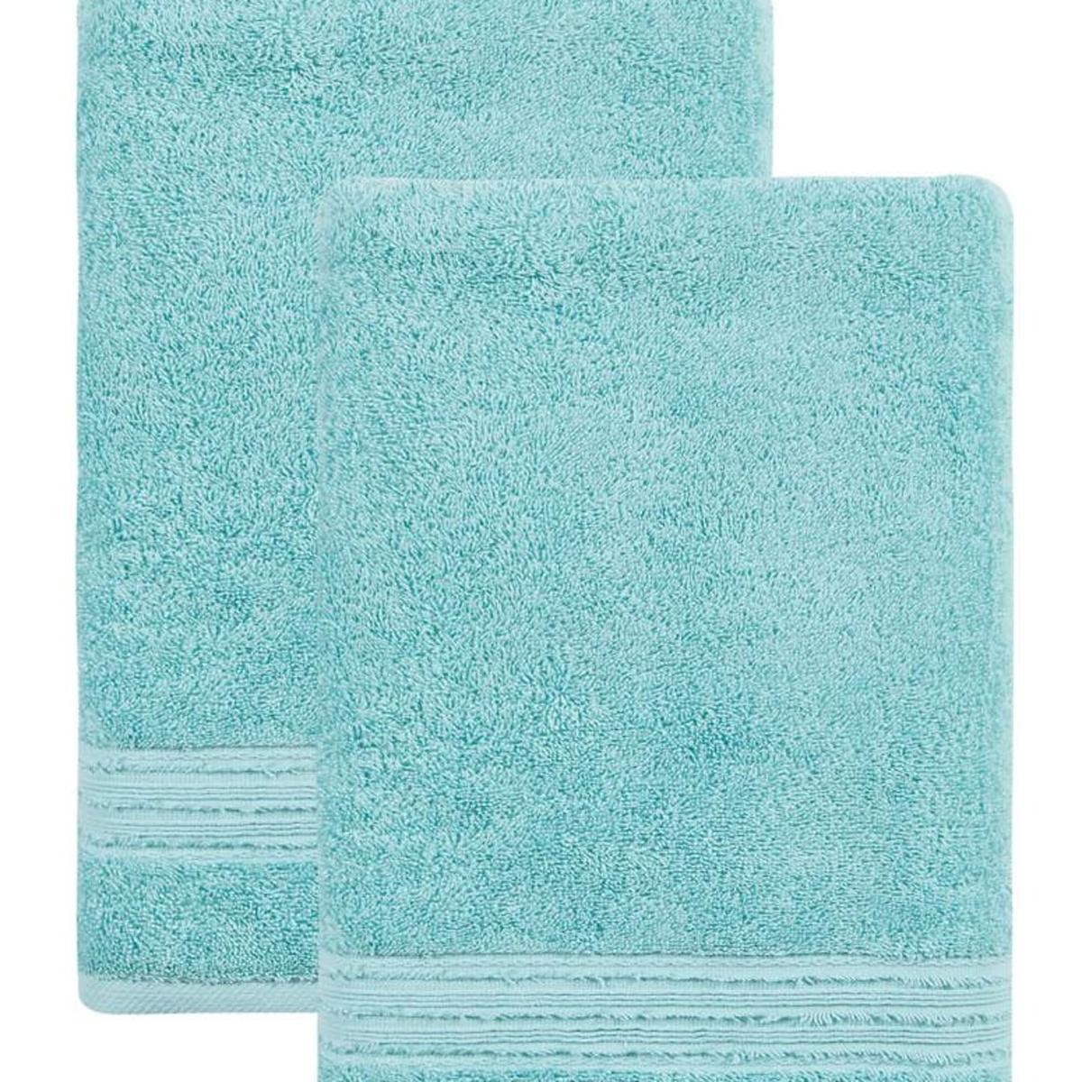 Set of Two Aqua Turkish Cotton 27" X 54" Bath Towels - HomeRoots - Flyclothing LLC