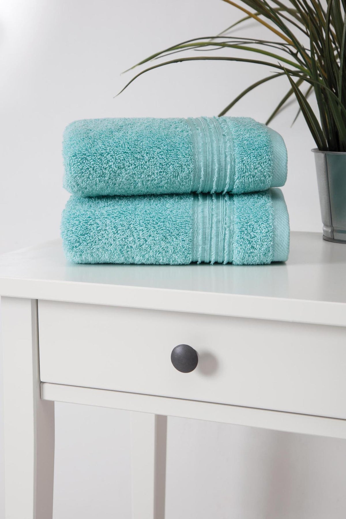 Set of Two Aqua Turkish Cotton 16" X 30" Hand Towels - HomeRoots - Flyclothing LLC