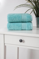 Set of Two Aqua Turkish Cotton 16" X 30" Hand Towels - HomeRoots - Flyclothing LLC