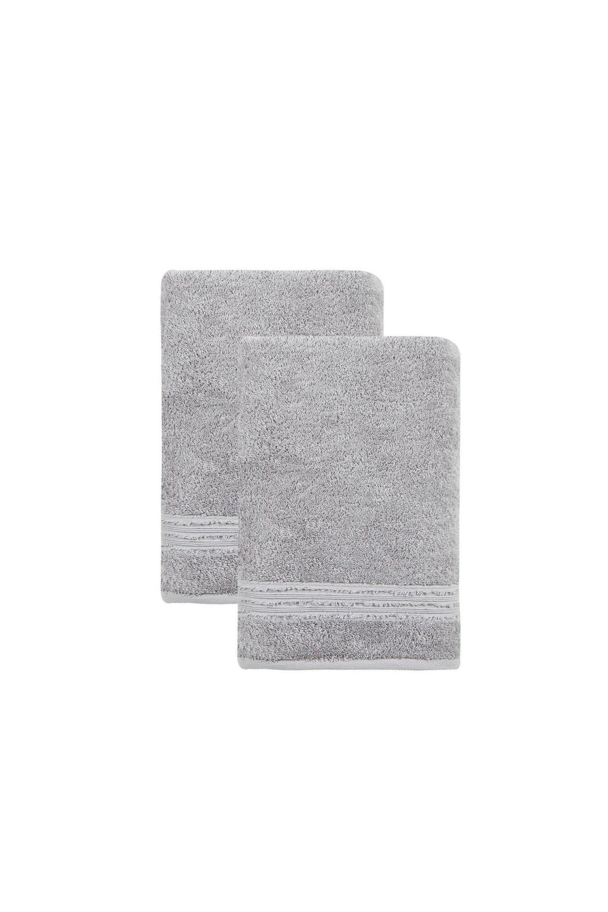 Set of Two Light Gray Turkish Cotton 27" X 54" Bath Towels - HomeRoots - Flyclothing LLC
