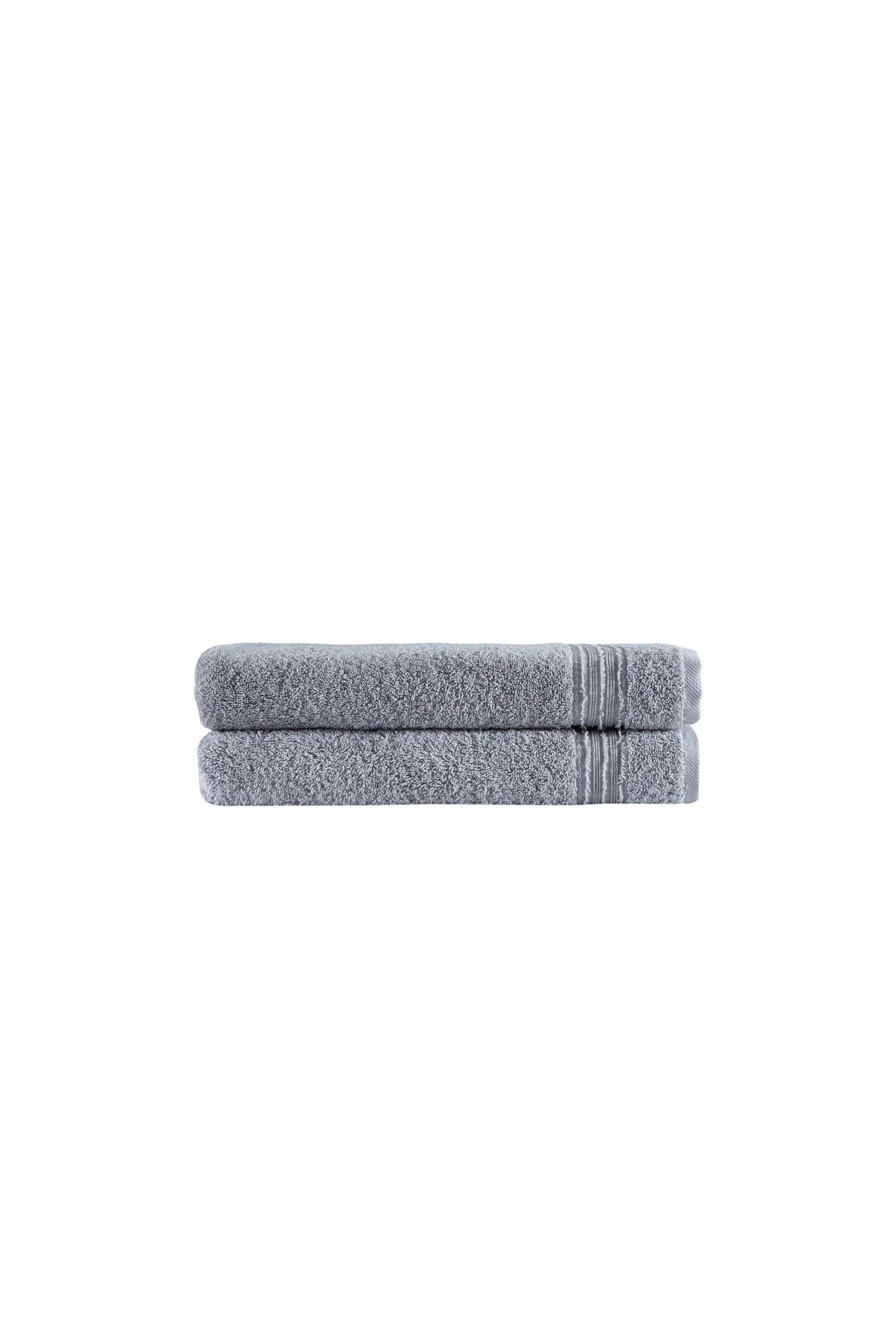 Set of Two Light Gray Turkish Cotton 27" X 54" Bath Towels - HomeRoots - Flyclothing LLC