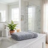 Set of Two Light Gray Turkish Cotton 27" X 54" Bath Towels - HomeRoots - Flyclothing LLC