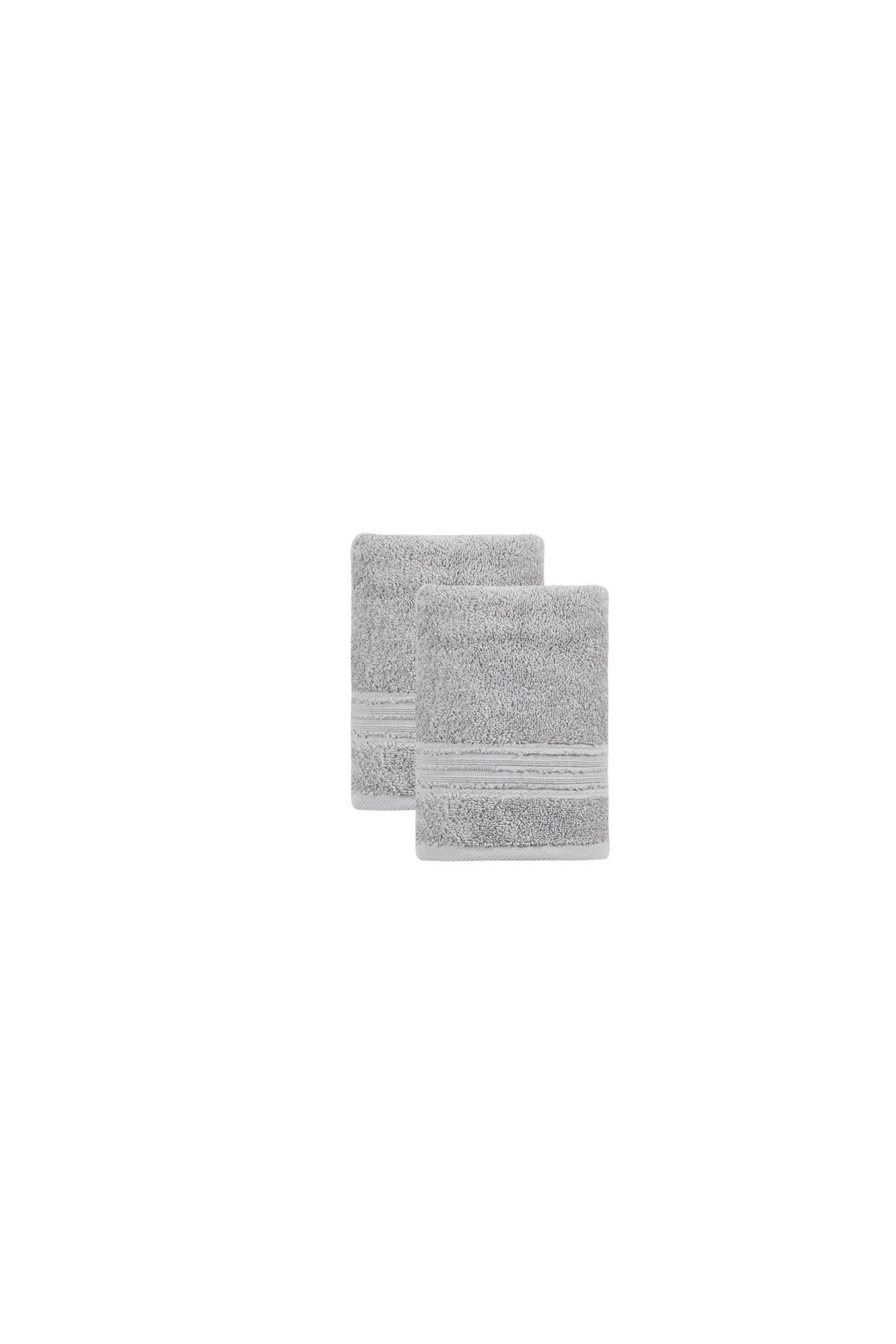 Set of Two Light Gray Turkish Cotton 16" X 30" Hand Towels - HomeRoots - Flyclothing LLC