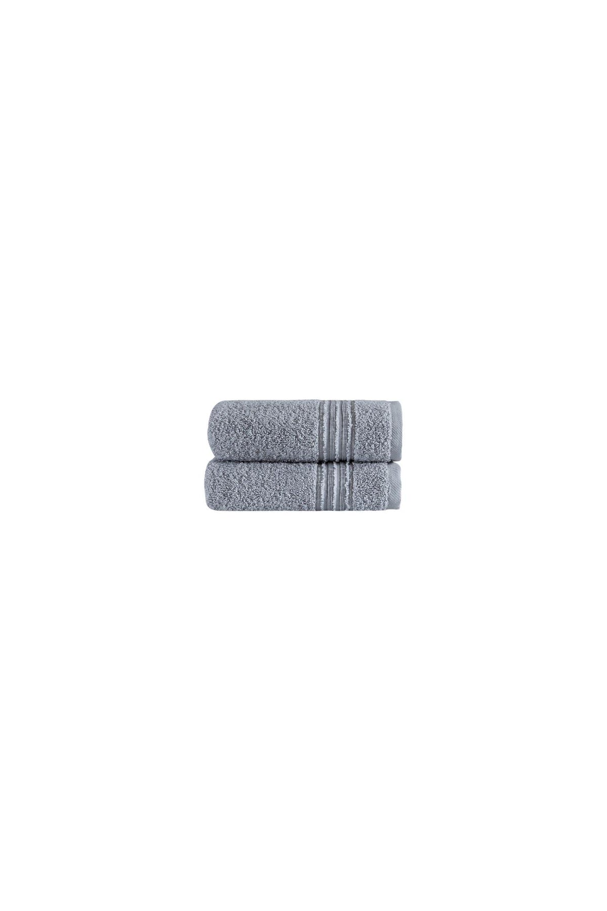Set of Two Light Gray Turkish Cotton 16" X 30" Hand Towels - HomeRoots - Flyclothing LLC