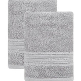 Set of Two Light Gray Turkish Cotton 16" X 30" Hand Towels - HomeRoots - Flyclothing LLC
